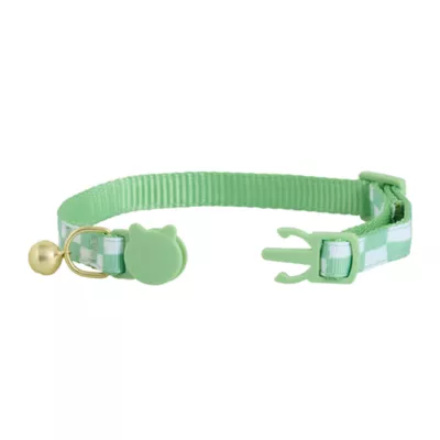 Product Whisker City Green Checkered Cat Collar