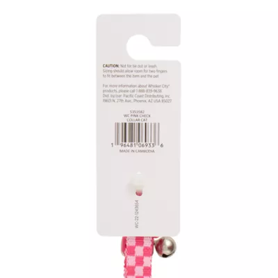 Product Whisker City® Pink Checkered Cat Collar