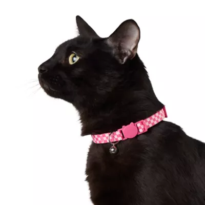 Product Whisker City Pink Checkered Cat Collar