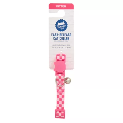 Product Whisker City Pink Checkered Cat Collar