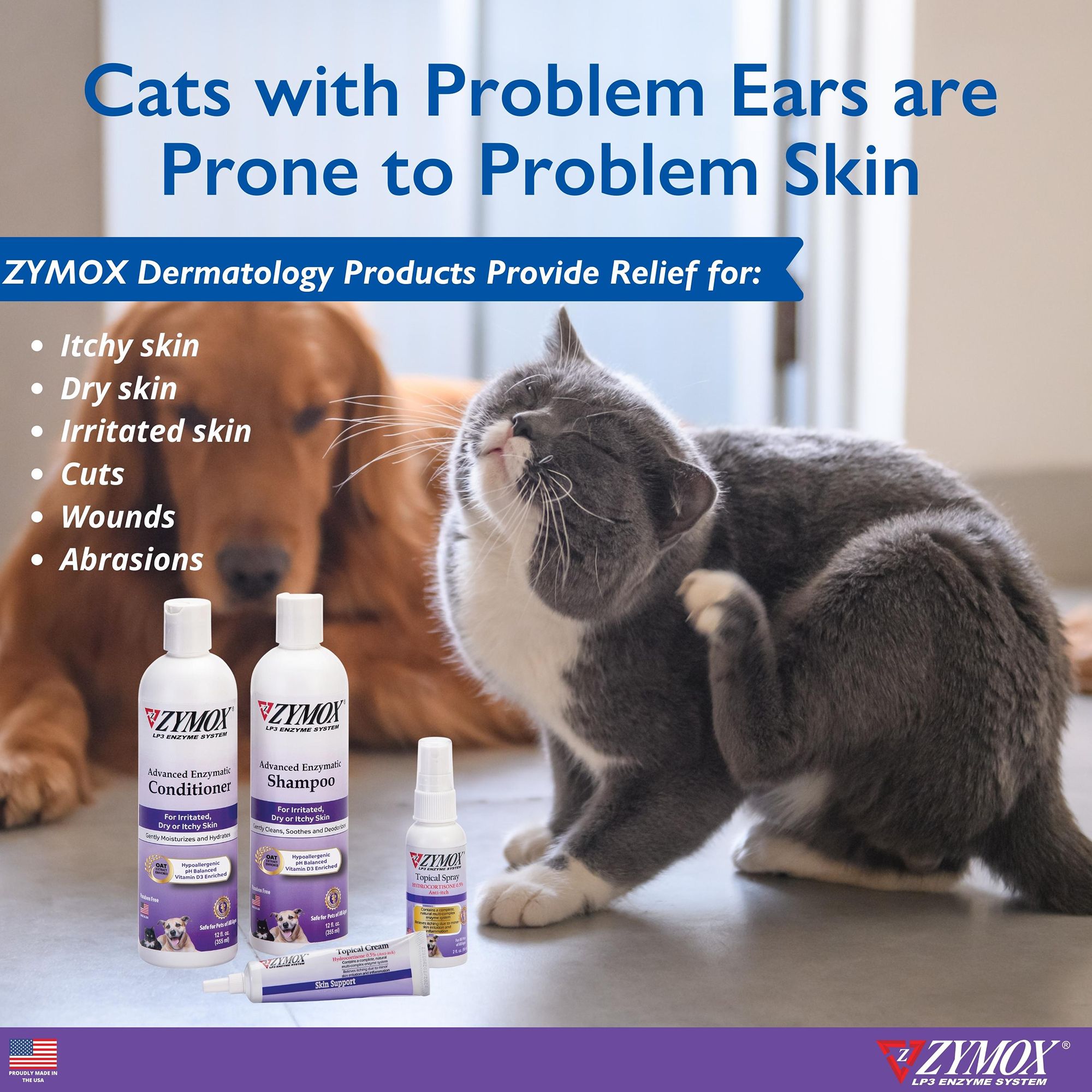 ZYMOX Enzymatic Ear Solution with 0.5 Hydrocortisone for Cats and Kittens 1.25 oz