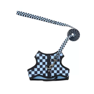Whisker City® Cat Leash & Cat Harness, Combo, Kitten Size Avaibale, Blue Checkered - Image 1