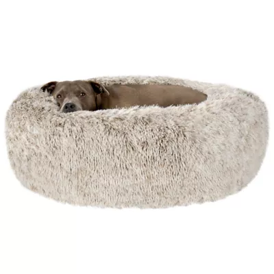 Product FurHaven Calming Cuddler Donut Pet Bed Tan 36"