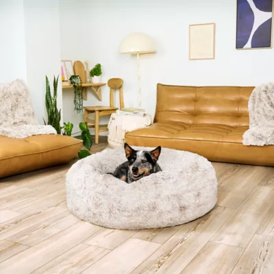 Product FurHaven Calming Cuddler Donut Pet Bed Tan 36"