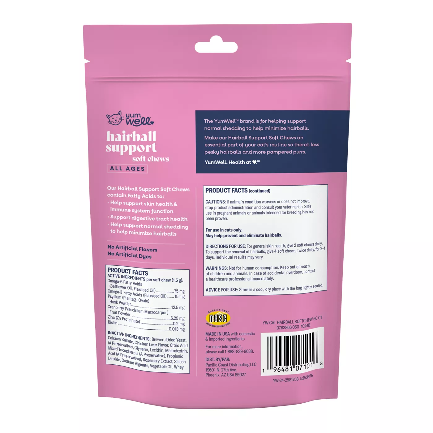 YumWell ™ Cat Hairball Support Soft Chews