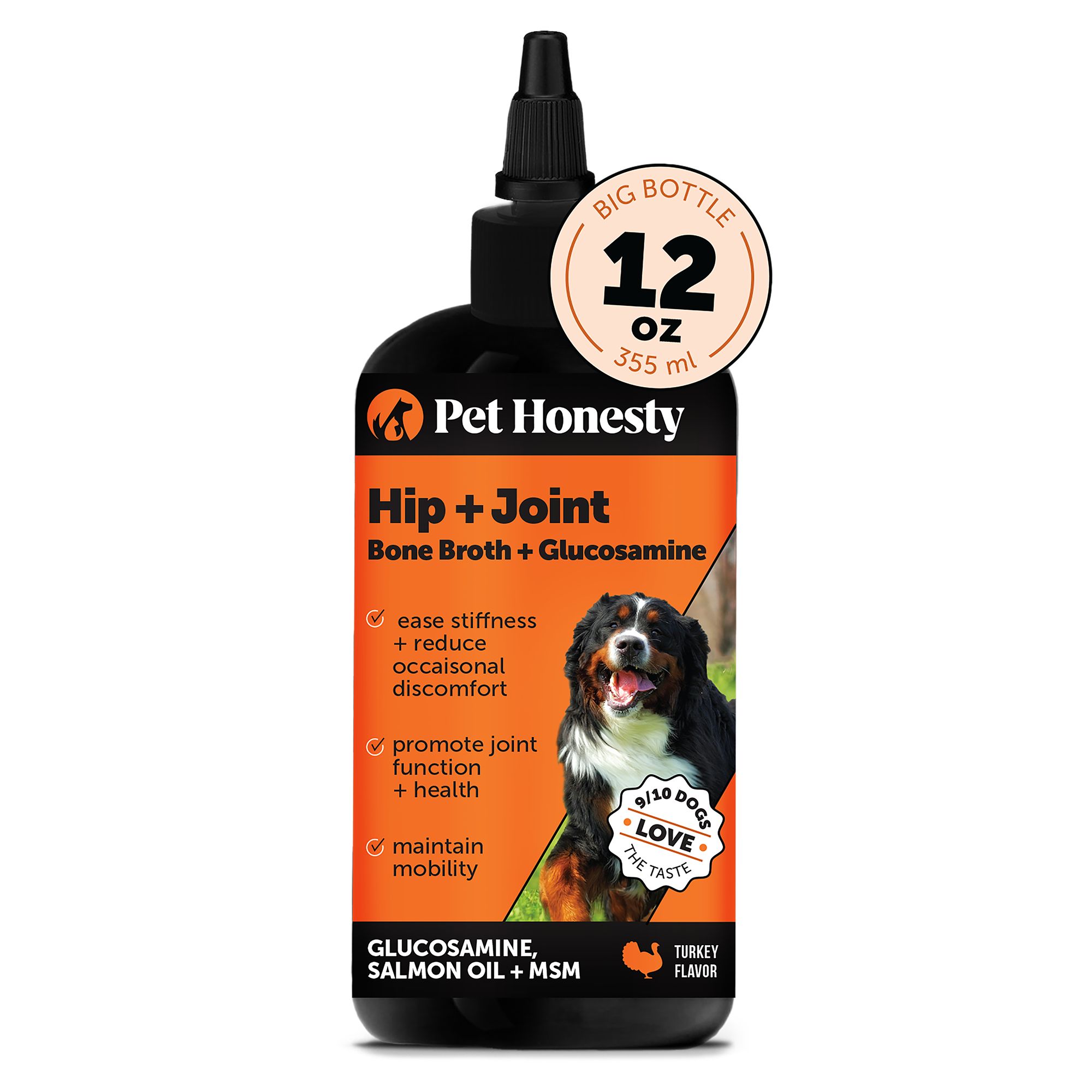 Pet Honesty s Hip Joint Bone Broth Glucosamine Oil For Dog 12 Fl Oz