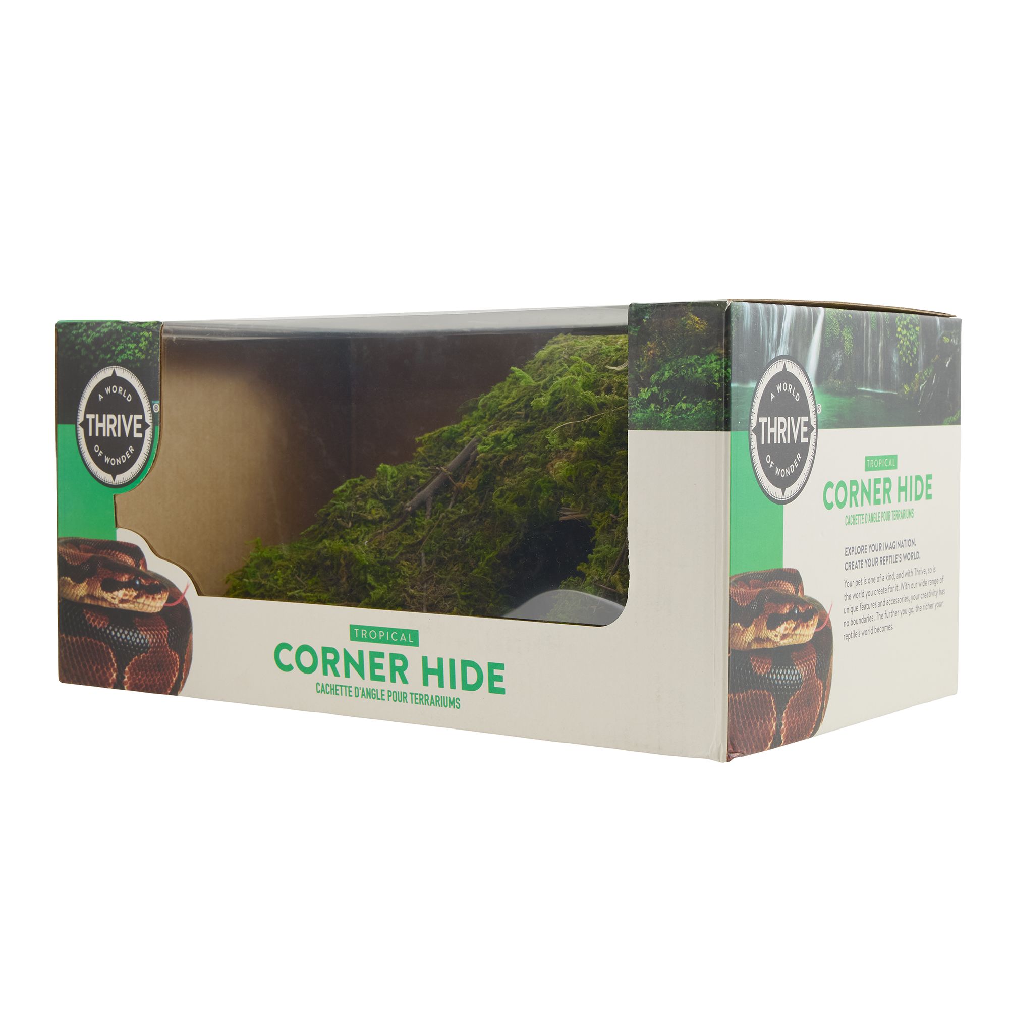 Thrive Corner Hide - Grass covered - Reptile Hide Decor - thumbnail 4
