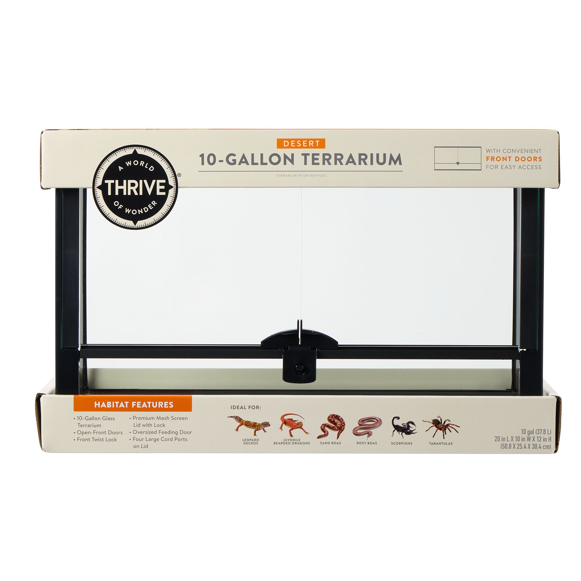 Thrive® Open Glass Terrarium - Reptile Terrarium- 4.5-10 Gallon - thumbnail 6