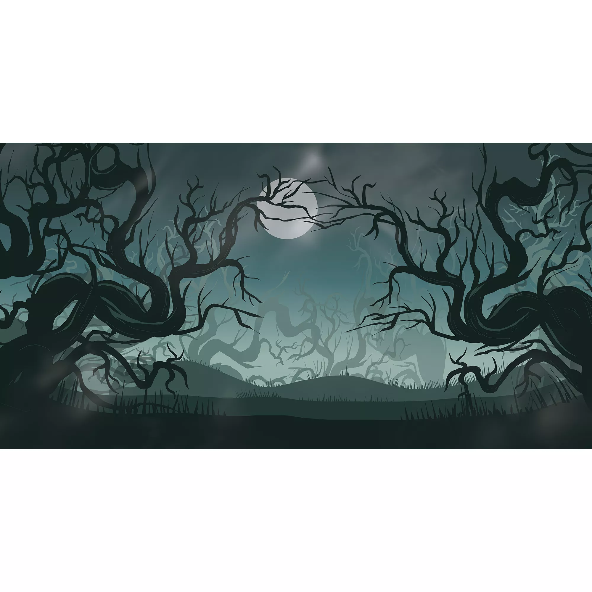 Thrills & Chills Haunted Night Terrarium Background Cling