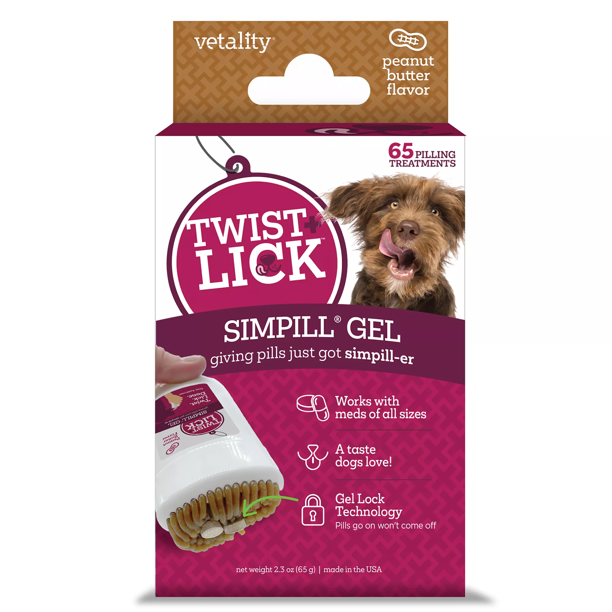 Vetality Twist + Lick SimPill Pill Administration for Dogs 2.0 oz