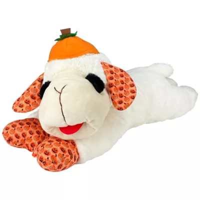 Product Halloween Jumbo Lamb Chop Dog Toy Pumpkin Hat