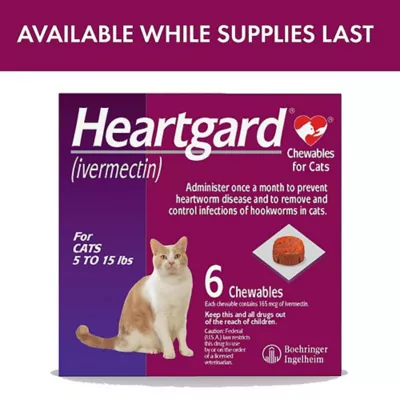 Product Heartgard Chewable Tablets for Cats - 5-15 lbs, Purple Box