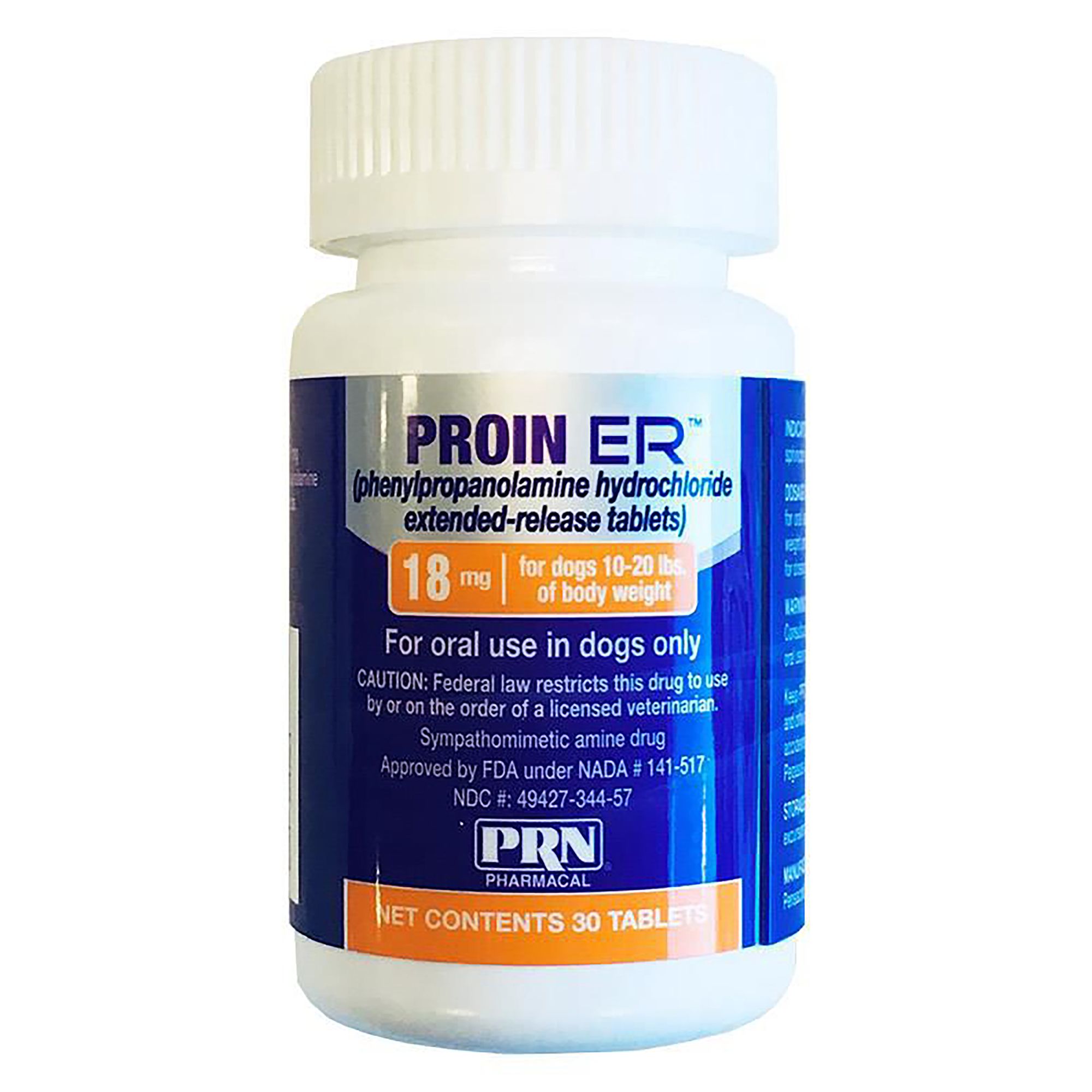 Proin ER Extended-Release Tablets for Dogs - 18 mg, Orange Bottle ...