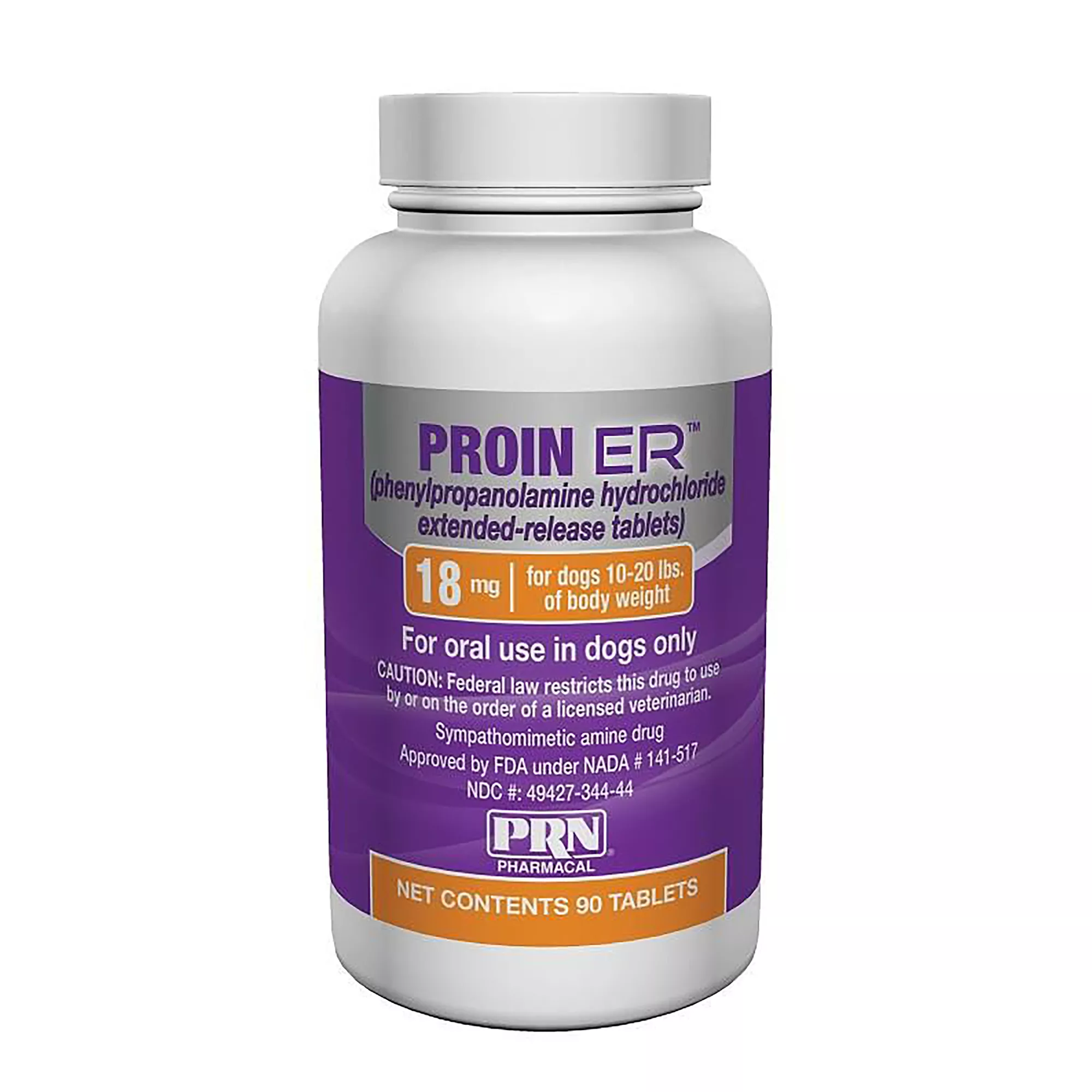 Proin ER Extended-Release Tablets for Dogs - 18 mg, Orange Bottle