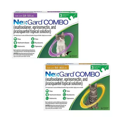 Product NexGard COMBO Topical Solution for Cats - 5.6-16.5 lbs, Yellow Box