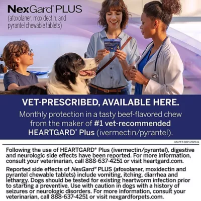Product NexGard Plus Chewable Tablets for Dogs - 17.1-33 lbs, Gold Box