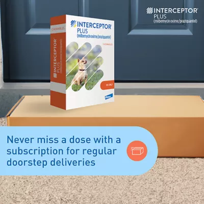 Product Interceptor Plus Chewable Tablets for Dogs - 2-8 lbs, Orange Box