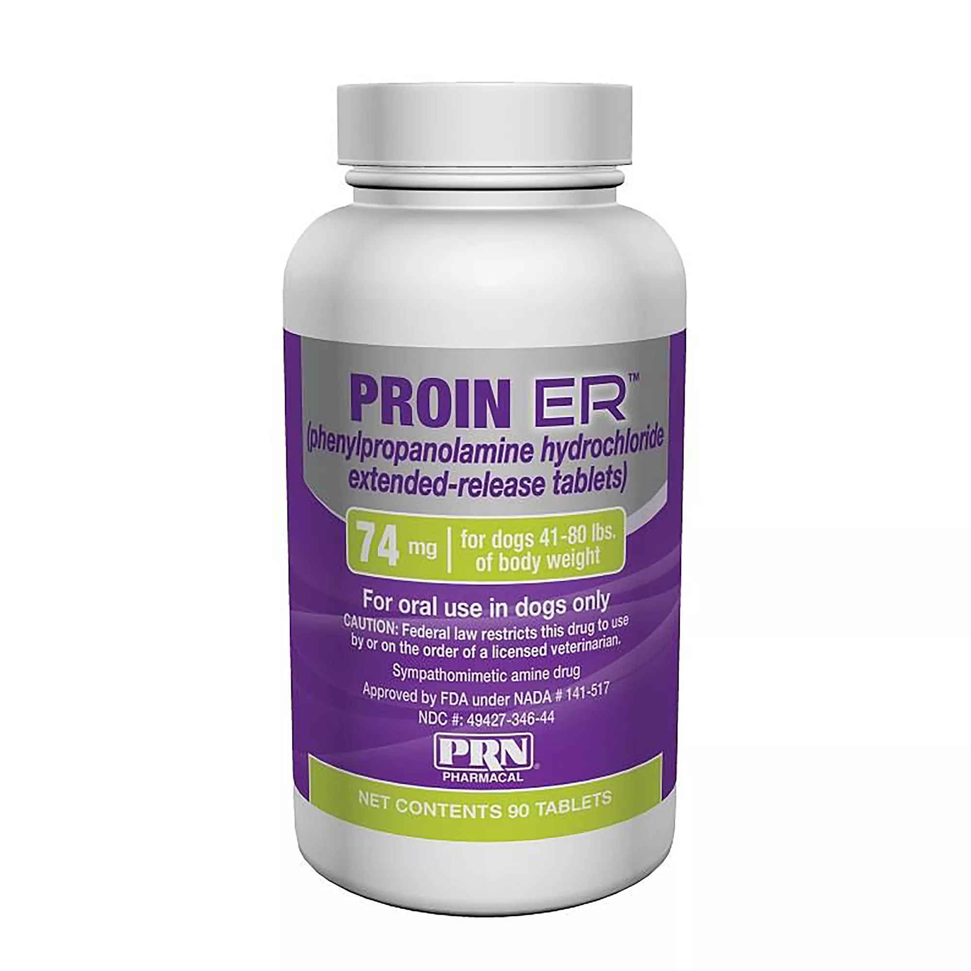 Proin ER Extended-Release Tablets for Dogs - 74 mg, Green Bottle