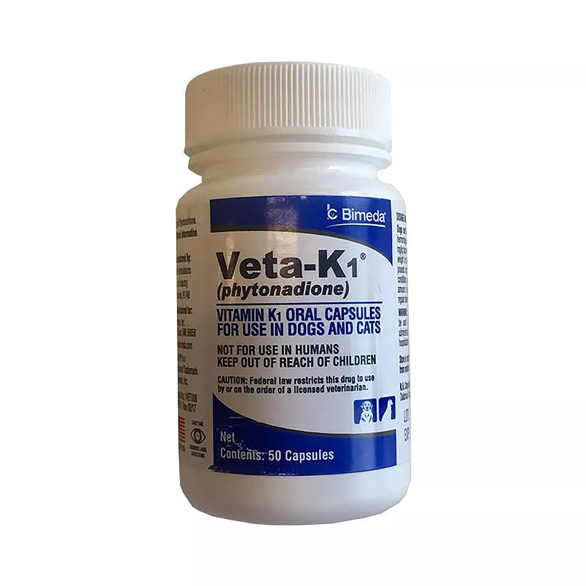 Veta-K1 Vitamin K1 Oral Capsules for Dogs and Cats - 25 mg