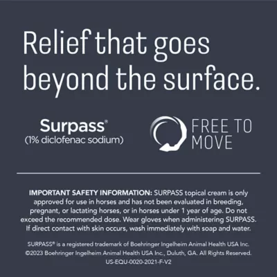 Surpass (1% Diclofenac Sodium) Topical Anti-Inflammatory Cream for Horses - 124g - 1 Tube - Image 7