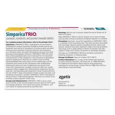 Simparica Trio Chewable Tablets for Dogs, 2.8-5.5 lbs (Gold), 1 or 6 Month Supply - Image 2