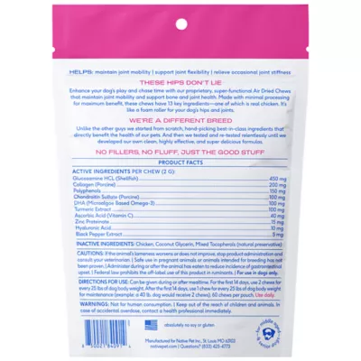 Product Native Pet Hip & Joint Supplement Chews for Dogs