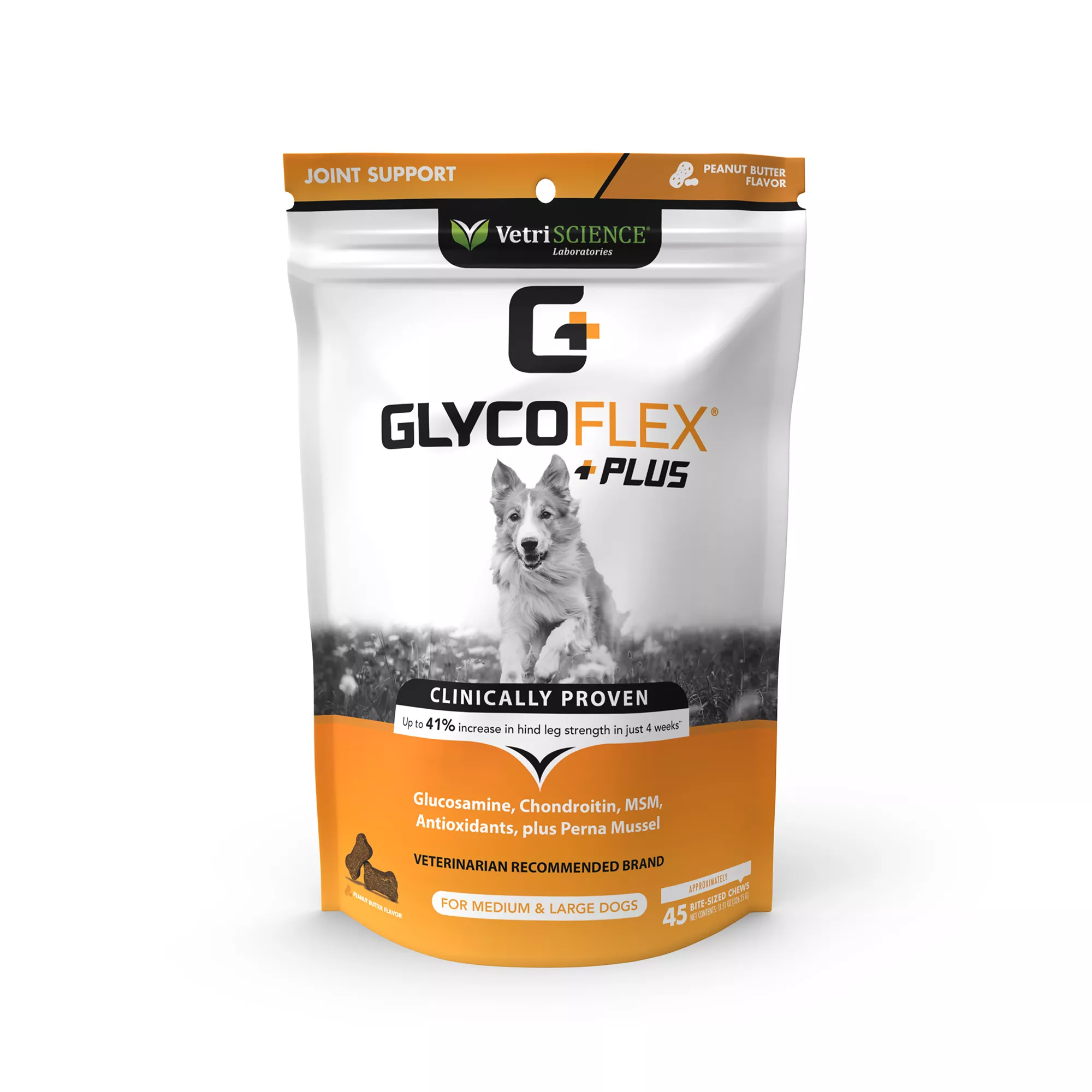 VetriScience GlycoFlex Plus Hip and Joint for Dog 45 Ct