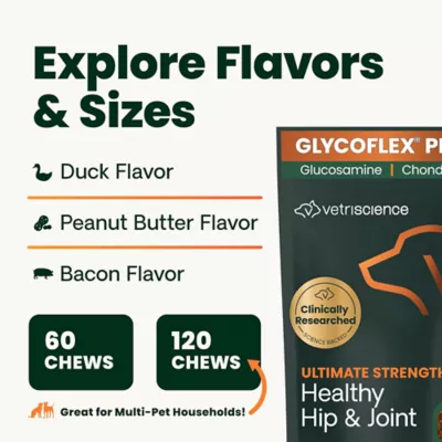 VetriScience Dog GlycoFlex Plus Hip and Joint Supplement with Glucosamine, Soft Chews, 45 Count - Image 9