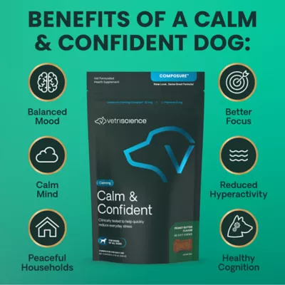 VetriScience Dog Calm & Confident Soft Chews, Stress & Anxiety Support, Peanut Butter Flavor, 45 CT - Image 6