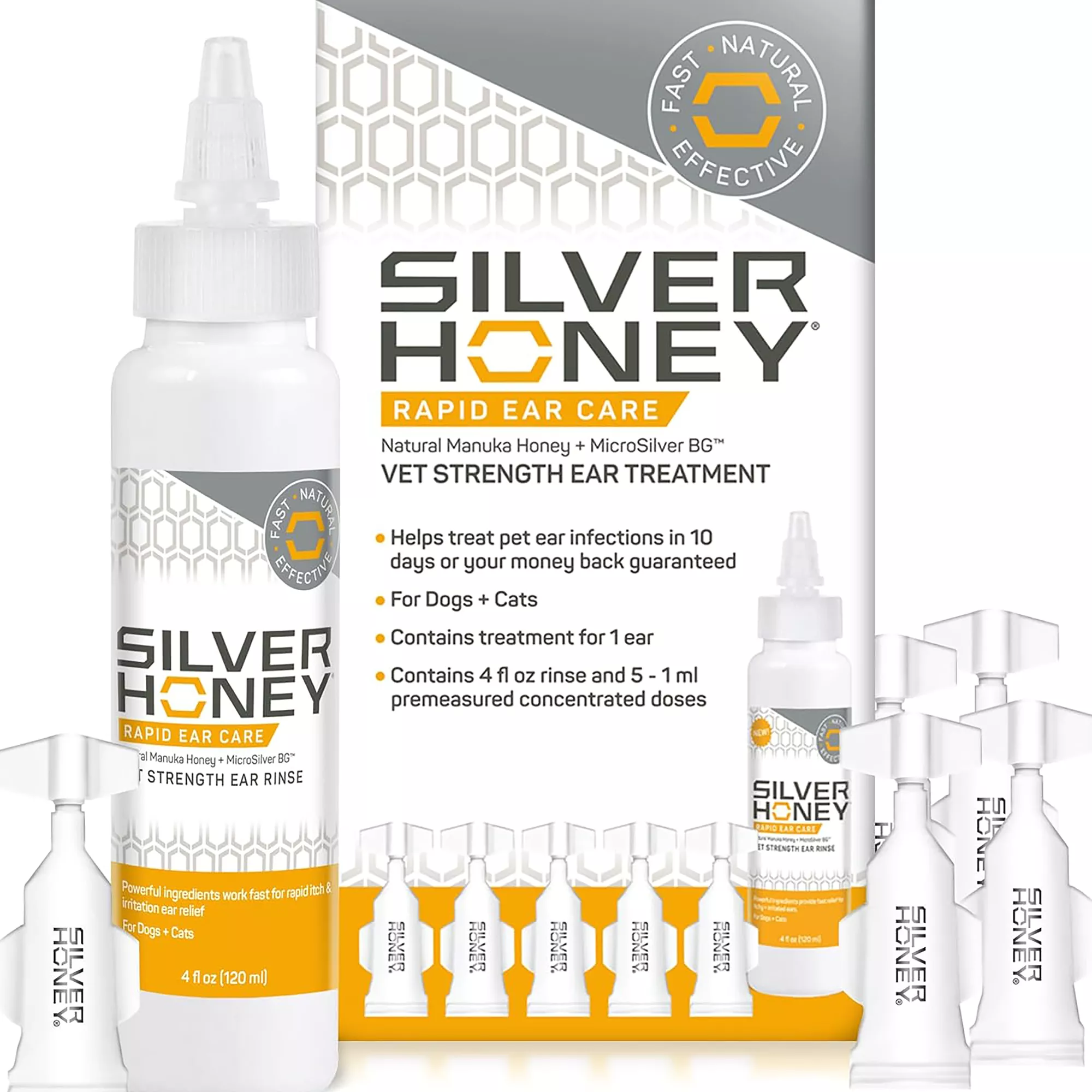 Silver Honey Rapid Ear Care for Dog and Cat 4 oz