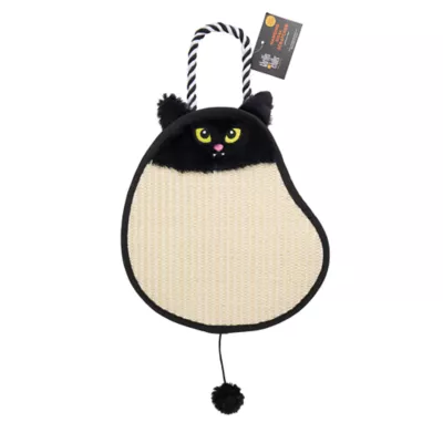 Product Thrills & Chills Black Cat Door Hanger Scratcher