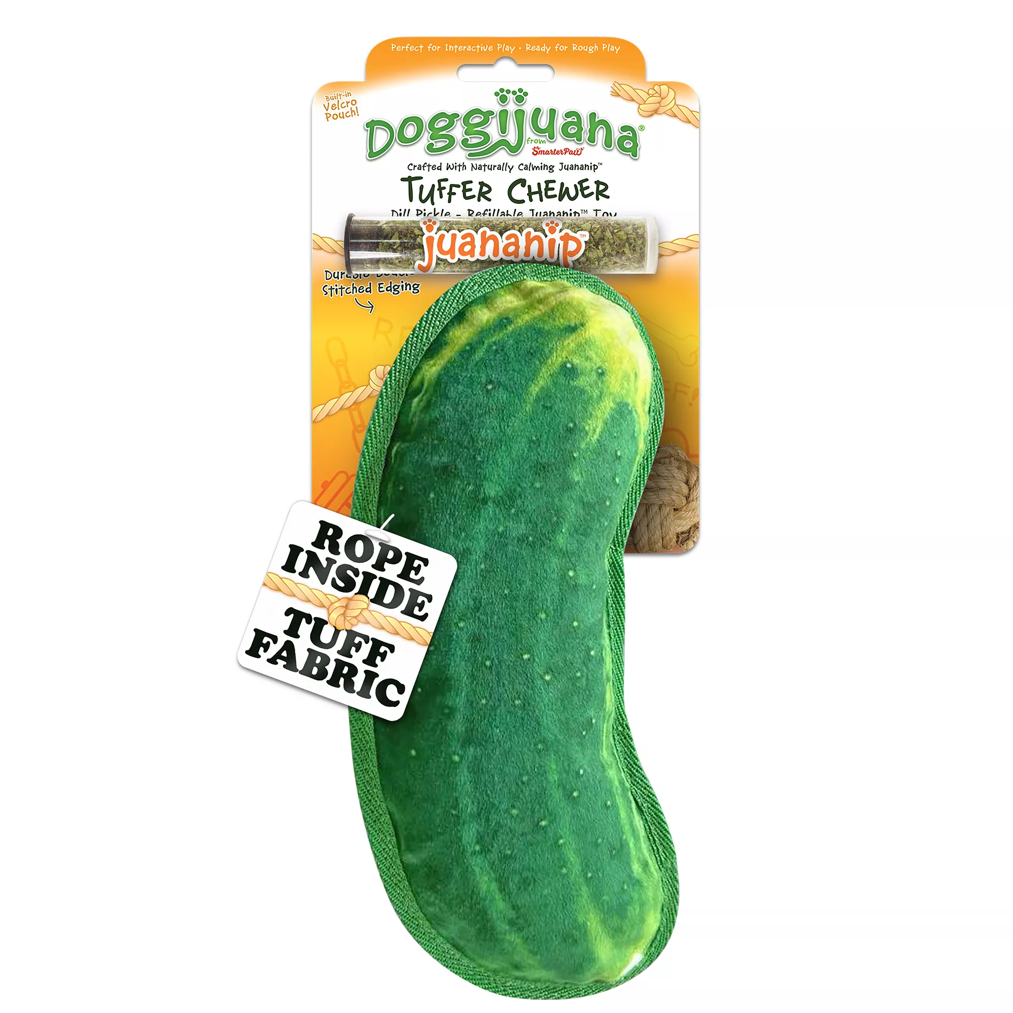 Doggijuana® Tuffer Chewer Refillable Dill Pickle Dog Toy