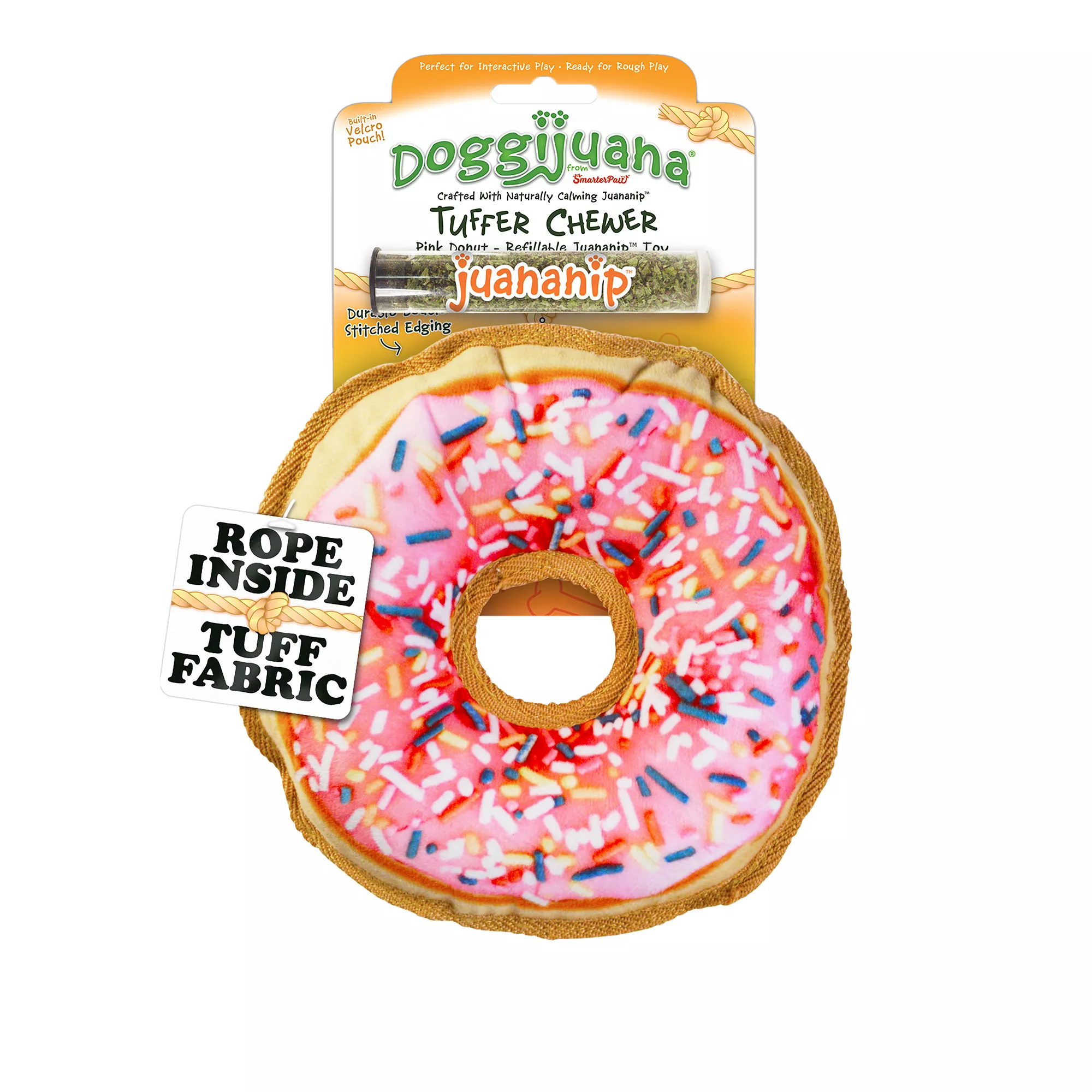 Doggijuana® Get the Munchies Refillable Donut Dog Toy