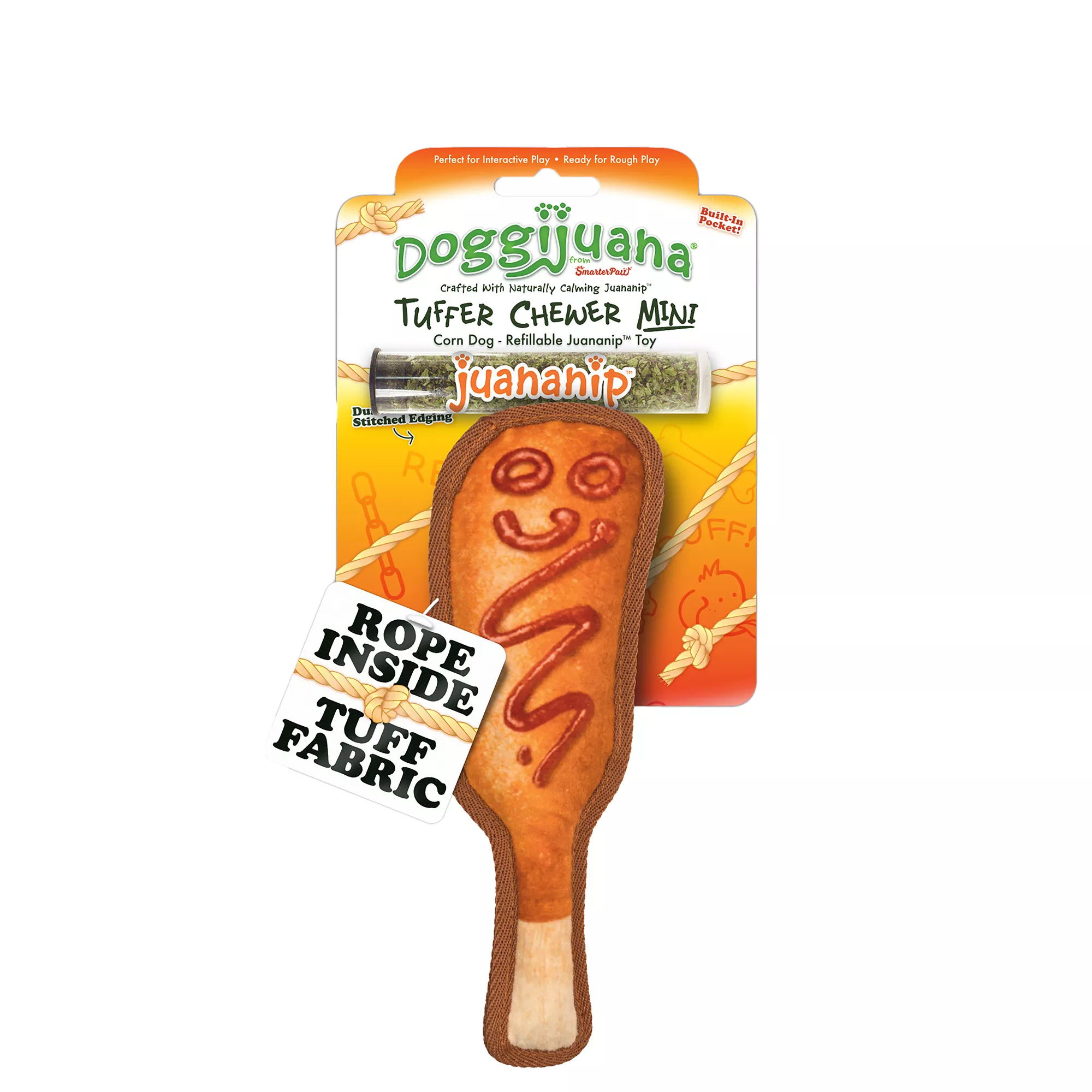 Doggijuana® Tuffer Chewer Refillable Corn Dog Toy