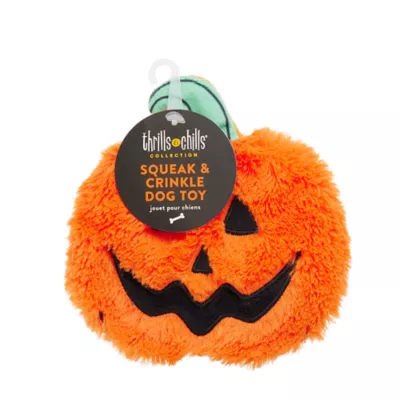 Product Thrills & Chills Flattie Pumpkin Dog Toy