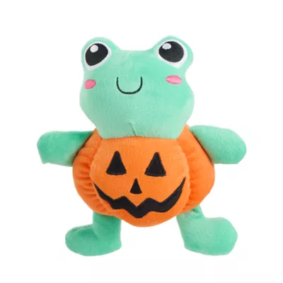 Product Thrills & Chills Pumpkin Plush Frog Dog Toy