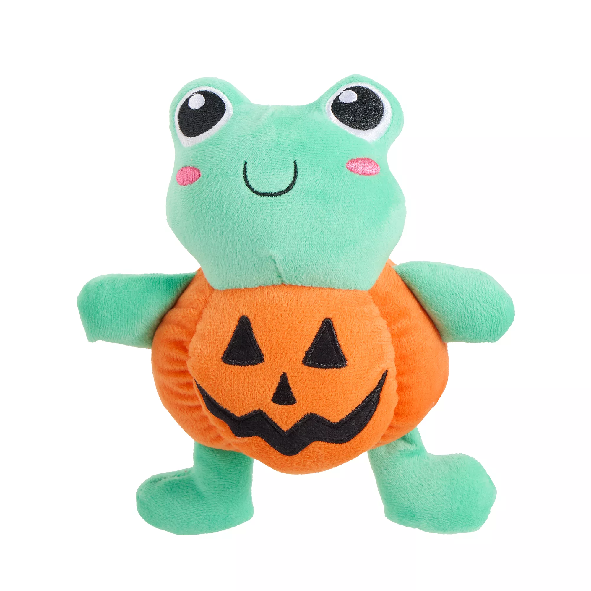 Thrills & Chills Pumpkin Plush Frog Dog Toy