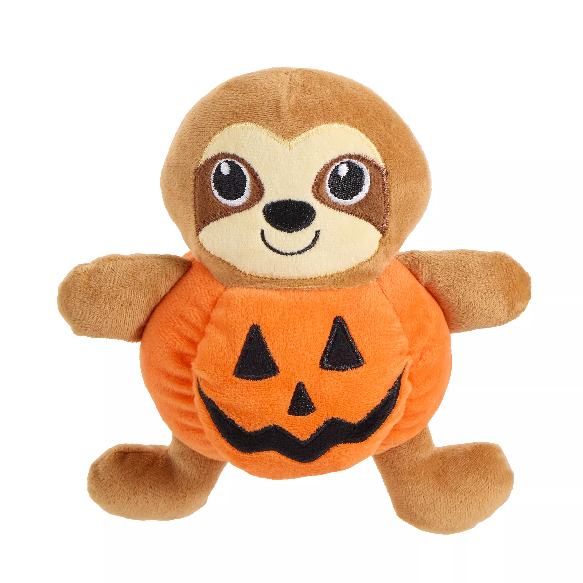 Thrills & Chills Pumpkin Plush Sloth Dog Toy