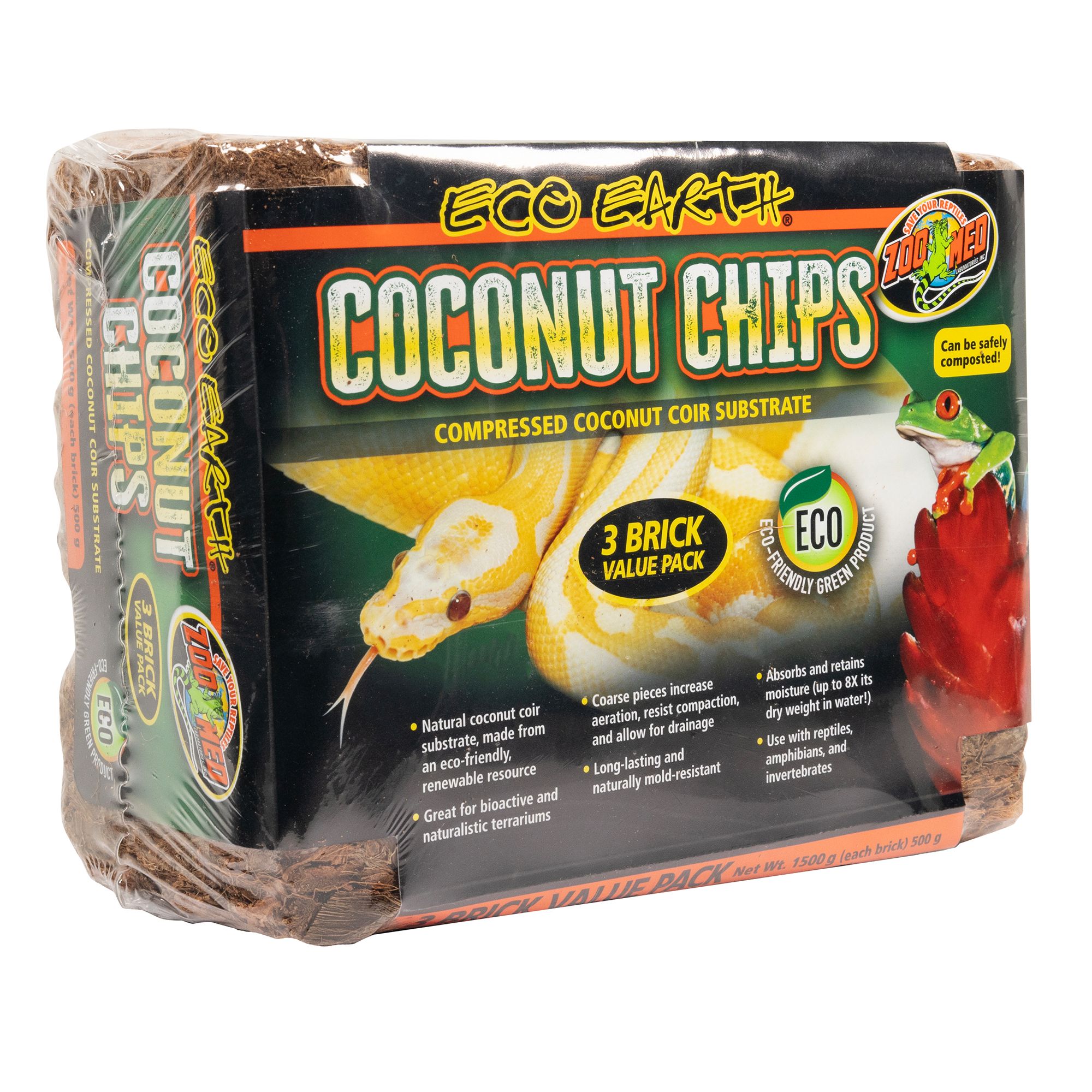 Zoo Med Eco Earth Coconut Chips - Coconut Fiber Substrate - 3 ct - thumbnail 2