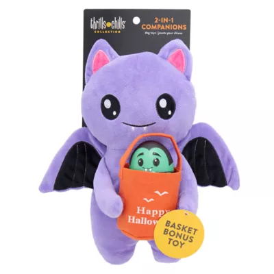 Product Thrills & Chills Plush Bat with Basket Dog Toy