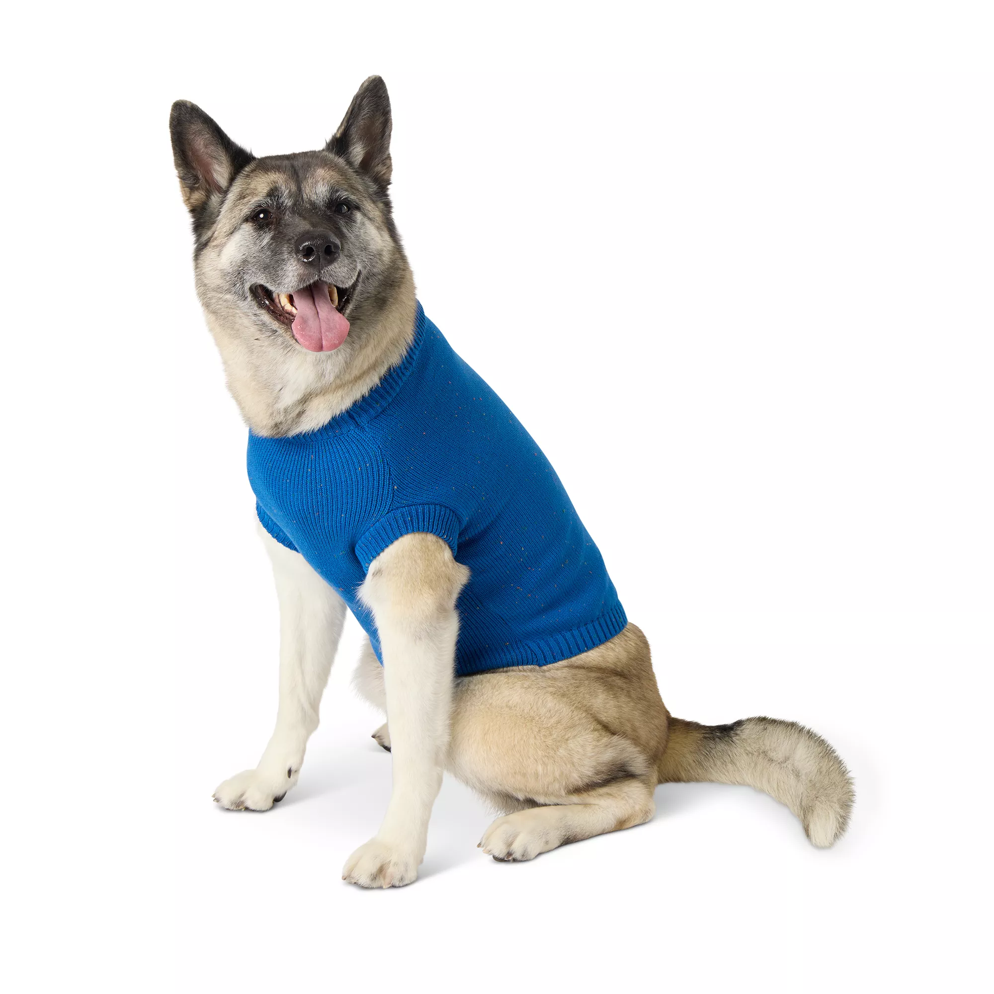 Top Paw Cobalt Speckled Dog Sweater Pull Over