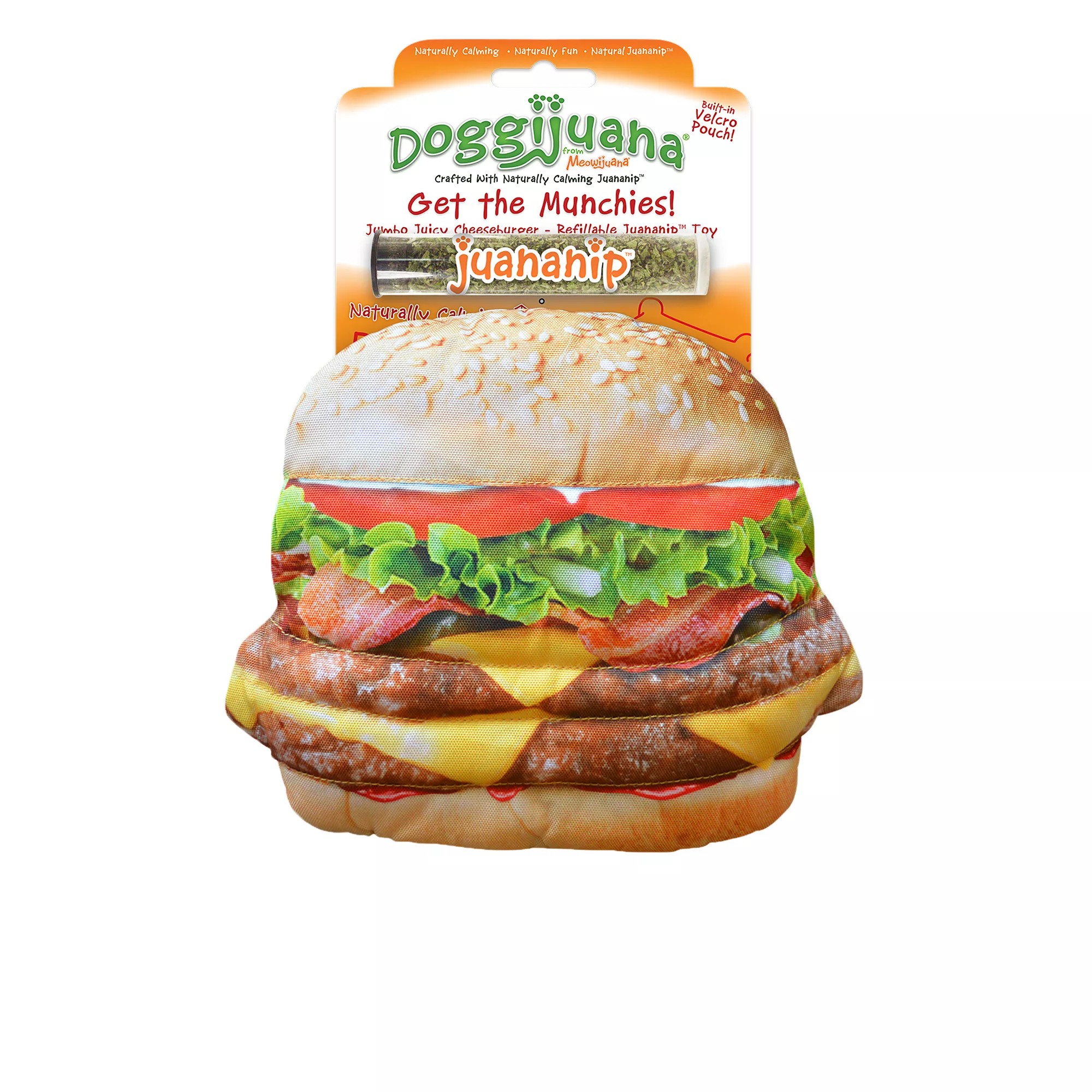 Doggijuana® Get The Munchies Refillable Cheeseburger Dog Toy