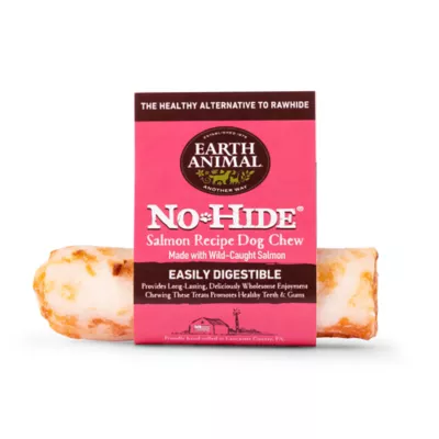 Product Earth Animals No Hide Roll Rawhide Alternative - Salmon 1 Count