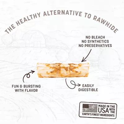 Product Earth Animals No Hide Roll Rawhide Alternative - Beef 1 Count