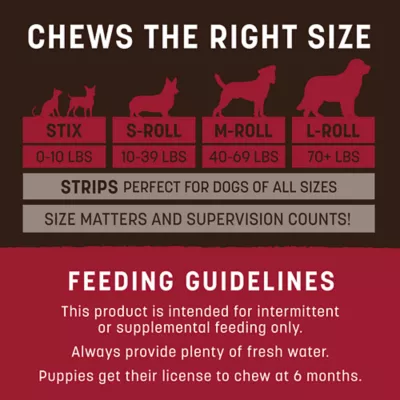 Product Earth Animals No Hide Roll Rawhide Alternative - Beef 1 Count