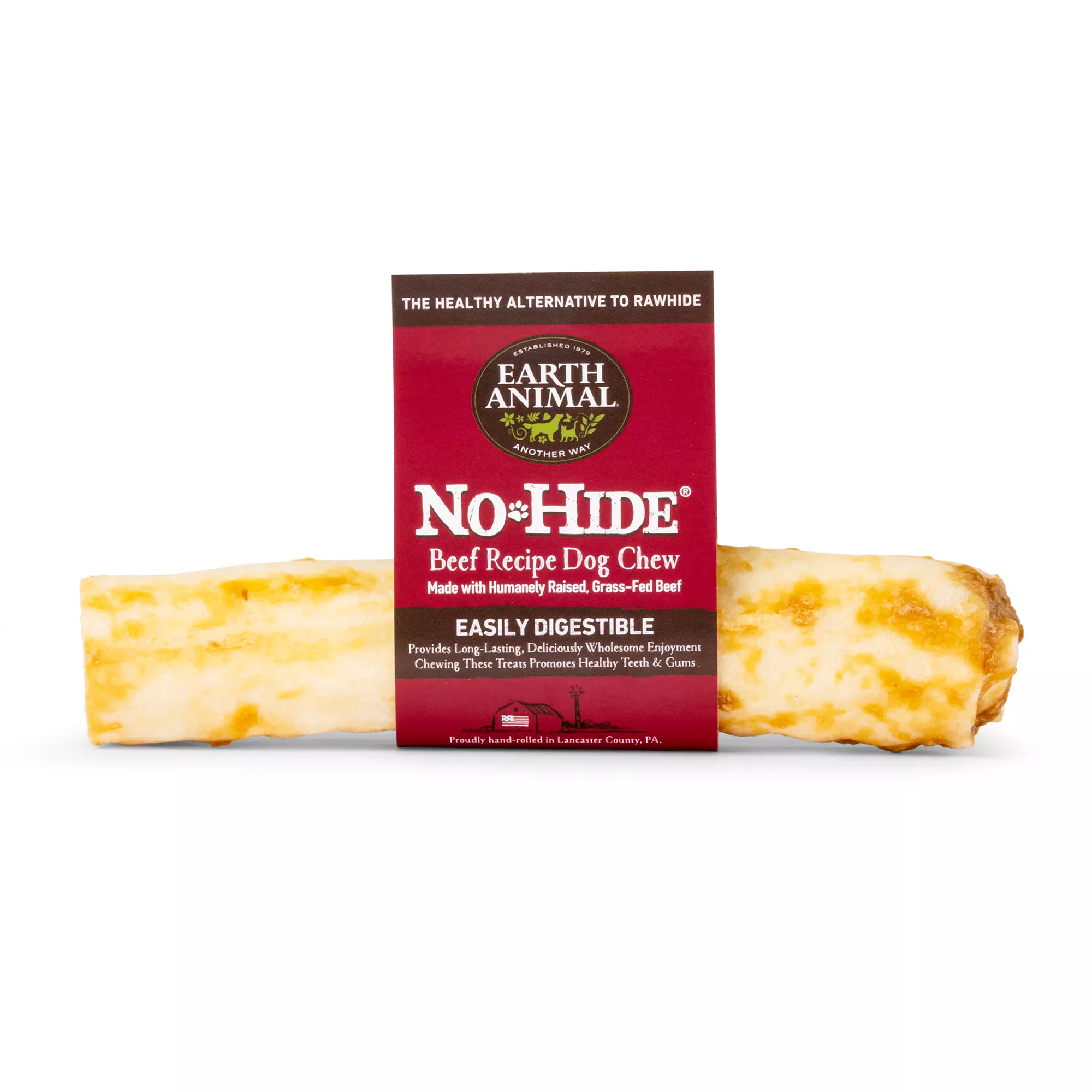  Earth Animals No Hide Medium Roll Rawhide Alternative- Beef 1 Count
