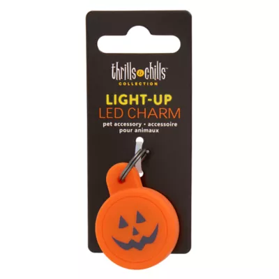 Product Thrills & Chills Pumpkin Light Up Charm Pet Accessory