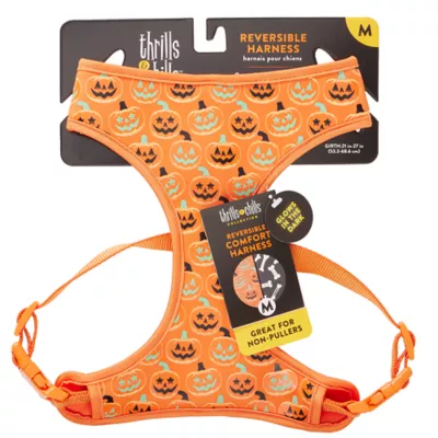 Product Thrills & Chills Pumpkin Reversible Dog Harness