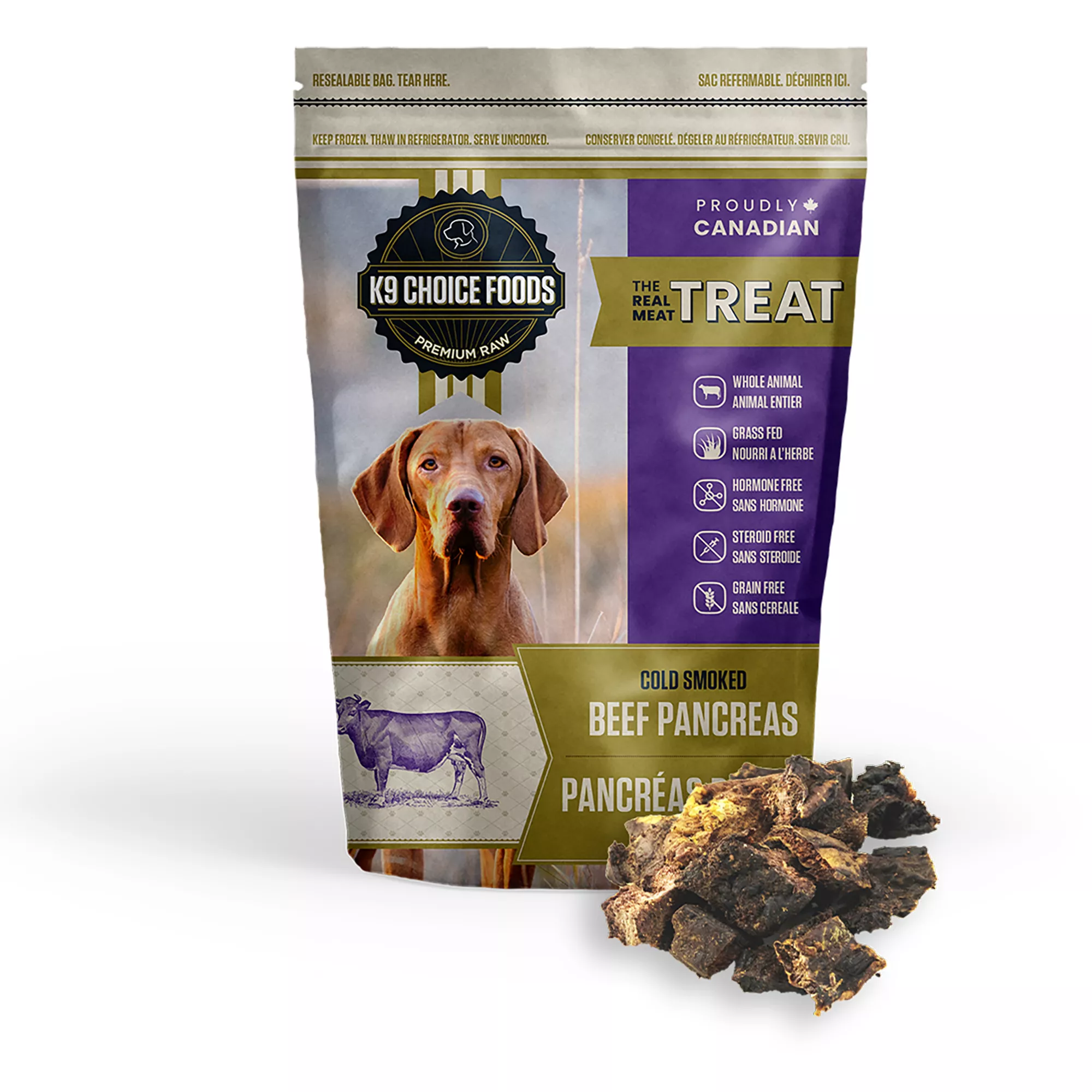 K9 Choice Foods Raw Dog Food - Cold Smoked Beef Pancreas