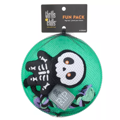 Product Thrills & Chills Skeleton 4 Count Set of Dog Toys